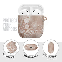 Aloha Hawaii Turtles Floral AirPods Case Taupe Marbles Glaze LT7 - Polynesian Pride