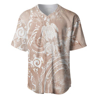 Aloha Hawaii Turtles Floral Baseball Jersey Taupe Marbles Glaze LT7 Taupe - Polynesian Pride