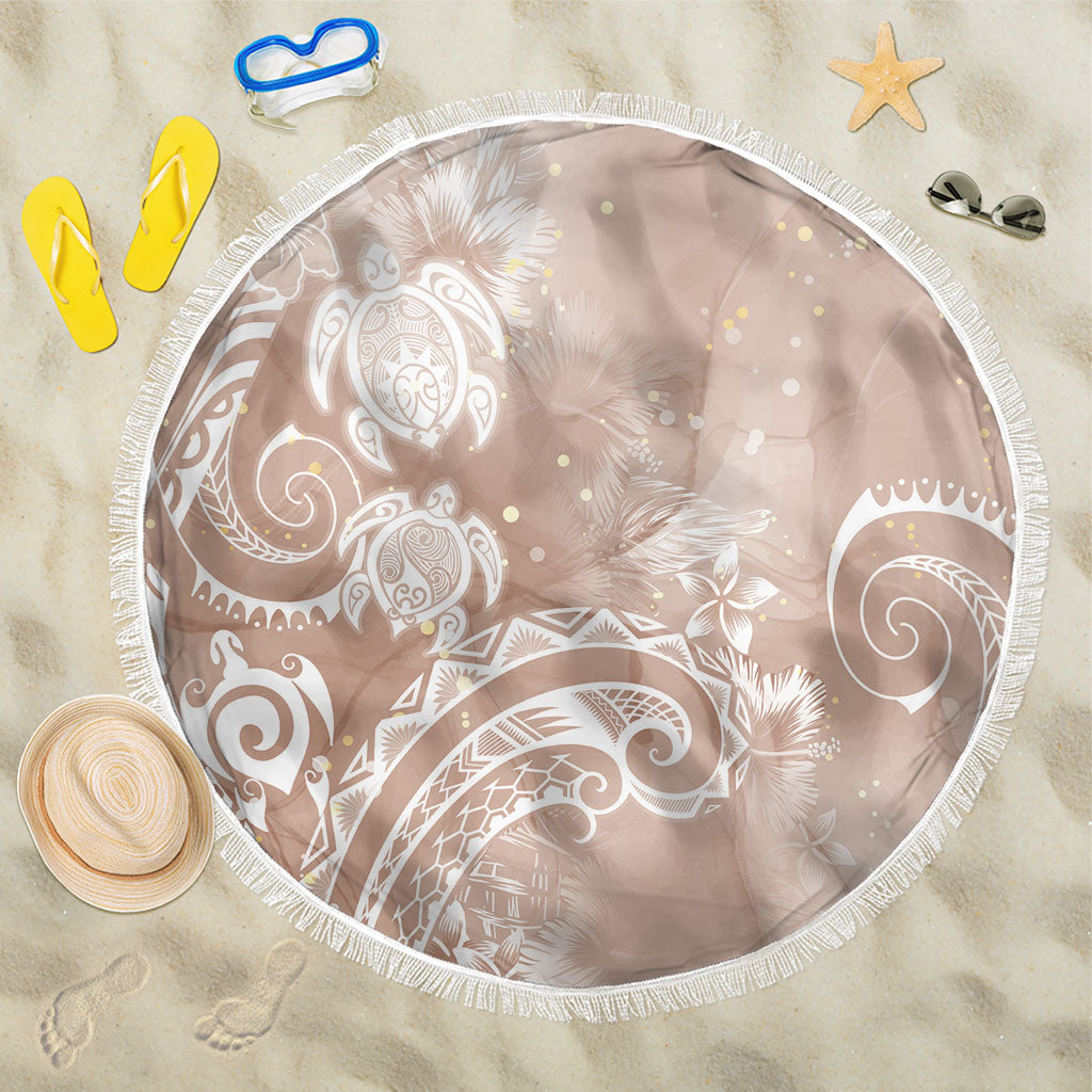 Aloha Hawaii Turtles Floral Beach Blanket Taupe Marbles Glaze LT7 One Size 150cm Taupe - Polynesian Pride