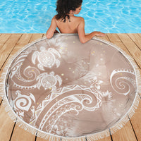 Aloha Hawaii Turtles Floral Beach Blanket Taupe Marbles Glaze LT7 - Polynesian Pride
