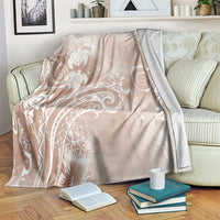 Aloha Hawaii Turtles Floral Blanket Taupe Marbles Glaze LT7 Taupe - Polynesian Pride