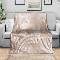 Aloha Hawaii Turtles Floral Blanket Taupe Marbles Glaze LT7 - Polynesian Pride
