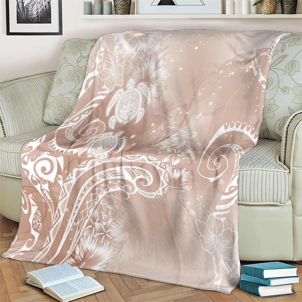 Aloha Hawaii Turtles Floral Blanket Taupe Marbles Glaze LT7 - Polynesian Pride