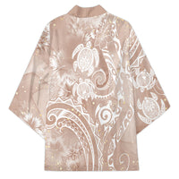 Aloha Hawaii Turtles Floral Kimono Taupe Marbles Glaze LT7 - Polynesian Pride