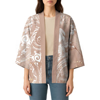 Aloha Hawaii Turtles Floral Kimono Taupe Marbles Glaze LT7 - Polynesian Pride