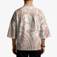 Aloha Hawaii Turtles Floral Kimono Taupe Marbles Glaze LT7 - Polynesian Pride
