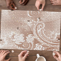 Aloha Hawaii Turtles Floral Puzzle Taupe Marbles Glaze LT7 - Polynesian Pride