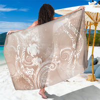 Aloha Hawaii Turtles Floral Sarong Taupe Marbles Glaze LT7 One Size 44 x 66 inches Taupe - Polynesian Pride