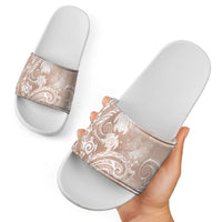 Aloha Hawaii Turtles Floral Slide Sandals Taupe Marbles Glaze LT7 - Polynesian Pride
