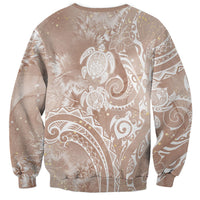 Aloha Hawaii Turtles Floral Sweatshirt Taupe Marbles Glaze LT7 - Polynesian Pride