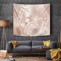 Aloha Hawaii Turtles Floral Tapestry Taupe Marbles Glaze LT7 Taupe - Polynesian Pride
