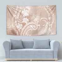 Aloha Hawaii Turtles Floral Tapestry Taupe Marbles Glaze LT7 - Polynesian Pride