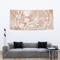 Aloha Hawaii Turtles Floral Tapestry Taupe Marbles Glaze LT7 - Polynesian Pride