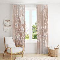 Aloha Hawaii Turtles Floral Window Curtain Taupe Marbles Glaze LT7 - Polynesian Pride