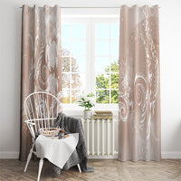 Aloha Hawaii Turtles Floral Window Curtain Taupe Marbles Glaze LT7 - Polynesian Pride