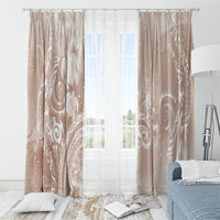 Aloha Hawaii Turtles Floral Window Curtain Taupe Marbles Glaze LT7 - Polynesian Pride