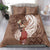 Tahiti Islands Polynesian Plumeria Bedding Set Tahitian Vahine 'Ote'a - Beige