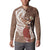 Tahiti Islands Polynesian Plumeria Button Sweatshirt Tahitian Vahine 'Ote'a - Beige