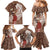 Tahiti Islands Polynesian Plumeria Family Matching Mermaid Dress and Hawaiian Shirt Tahitian Vahine 'Ote'a - Beige