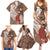 Tahiti Islands Polynesian Plumeria Family Matching Summer Maxi Dress and Hawaiian Shirt Tahitian Vahine 'Ote'a - Beige