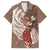 Tahiti Islands Polynesian Plumeria Family Matching Summer Maxi Dress and Hawaiian Shirt Tahitian Vahine 'Ote'a - Beige