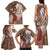 Tahiti Islands Polynesian Plumeria Family Matching Tank Maxi Dress and Hawaiian Shirt Tahitian Vahine 'Ote'a - Beige