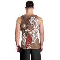 Tahiti Islands Polynesian Plumeria Men Tank Top Tahitian Vahine 'Ote'a - Beige LT7 - Polynesian Pride