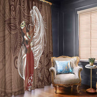 Tahiti Islands Polynesian Plumeria Window Curtain Tahitian Vahine 'Ote'a - Beige LT7 - Polynesian Pride