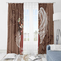 Tahiti Islands Polynesian Plumeria Window Curtain Tahitian Vahine 'Ote'a - Beige LT7 - Polynesian Pride