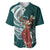 Tahiti Islands Polynesian Plumeria Baseball Jersey Tahitian Vahine 'Ote'a - Teal