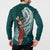 Tahiti Islands Polynesian Plumeria Button Sweatshirt Tahitian Vahine 'Ote'a - Teal