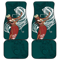 Tahiti Islands Polynesian Plumeria Car Mats Tahitian Vahine 'Ote'a - Teal LT7 - Polynesian Pride