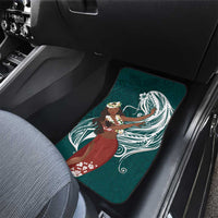 Tahiti Islands Polynesian Plumeria Car Mats Tahitian Vahine 'Ote'a - Teal LT7 - Polynesian Pride
