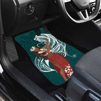 Tahiti Islands Polynesian Plumeria Car Mats Tahitian Vahine 'Ote'a - Teal LT7 - Polynesian Pride