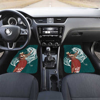 Tahiti Islands Polynesian Plumeria Car Mats Tahitian Vahine 'Ote'a - Teal LT7 Set 2pcs - Front Teal - Polynesian Pride