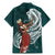 Tahiti Islands Polynesian Plumeria Family Matching Mermaid Dress and Hawaiian Shirt Tahitian Vahine 'Ote'a - Teal