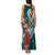 Tahiti Islands Polynesian Plumeria Family Matching Tank Maxi Dress and Hawaiian Shirt Tahitian Vahine 'Ote'a - Teal