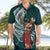 Tahiti Islands Polynesian Plumeria Hawaiian Shirt Tahitian Vahine 'Ote'a - Teal