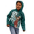 Tahiti Islands Polynesian Plumeria Kid Hoodie Tahitian Vahine 'Ote'a - Teal