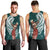 Tahiti Islands Polynesian Plumeria Men Tank Top Tahitian Vahine 'Ote'a - Teal