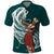 Tahiti Islands Polynesian Plumeria Polo Shirt Tahitian Vahine 'Ote'a - Teal