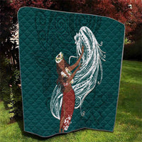 Tahiti Islands Polynesian Plumeria Quilt Tahitian Vahine 'Ote'a - Teal LT7 - Polynesian Pride