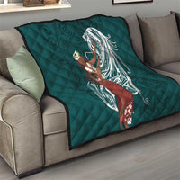 Tahiti Islands Polynesian Plumeria Quilt Tahitian Vahine 'Ote'a - Teal LT7 - Polynesian Pride