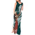 Tahiti Islands Polynesian Plumeria Tank Maxi Dress Tahitian Vahine 'Ote'a - Teal