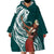 Tahiti Islands Polynesian Plumeria Wearable Blanket Hoodie Tahitian Vahine 'Ote'a - Teal