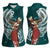 Tahiti Islands Polynesian Plumeria Women Sleeveless Polo Shirt Tahitian Vahine 'Ote'a - Teal