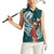 Tahiti Islands Polynesian Plumeria Women Sleeveless Polo Shirt Tahitian Vahine 'Ote'a - Teal