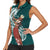 Tahiti Islands Polynesian Plumeria Women Sleeveless Polo Shirt Tahitian Vahine 'Ote'a - Teal