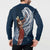 Tahiti Islands Polynesian Plumeria Button Sweatshirt Tahitian Vahine 'Ote'a - Navy Blue