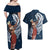 Tahiti Islands Polynesian Plumeria Couples Matching Off Shoulder Maxi Dress and Hawaiian Shirt Tahitian Vahine 'Ote'a - Navy Blue